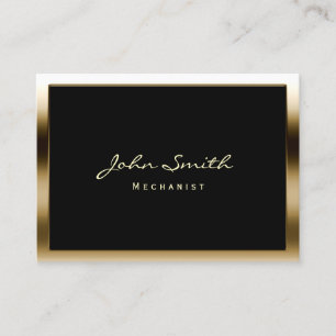Cartão De Visita Chubby Gold Border Mechanic Business Card