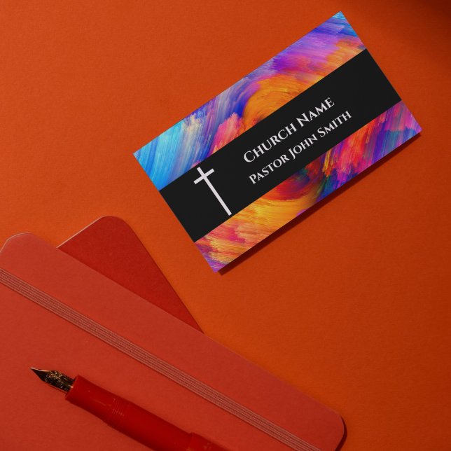 Cartão De Visita Church Pastor Abstract Orange Sky Christian (Church Pastor Abstract Orange Sky Christian Business Card)