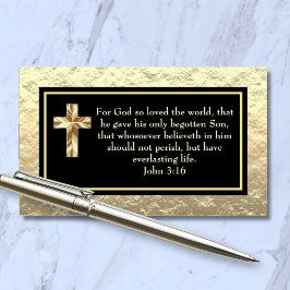 Cartão De Visita Church Pastor Gold And Black KJV Evangelist Card