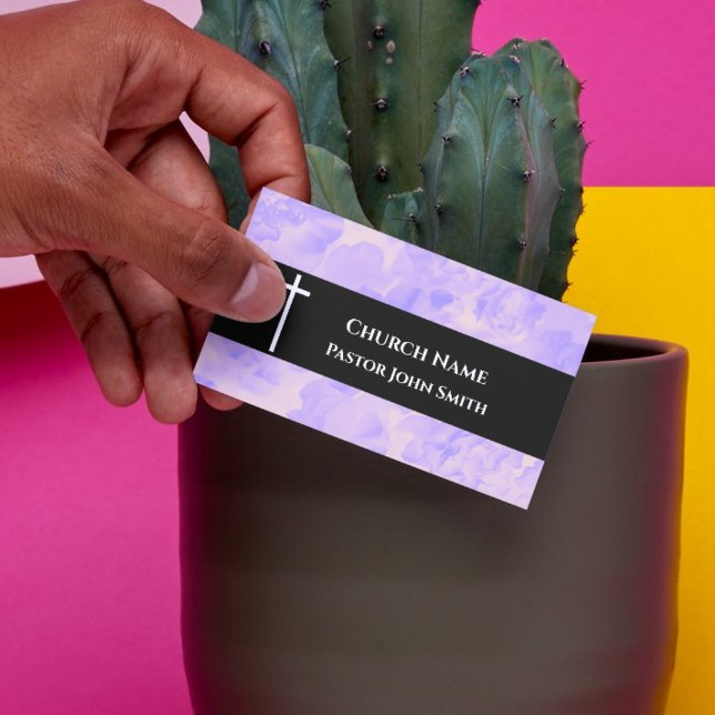 Cartão De Visita Church Pastor Purple Alcohol Ink Christian (Church Pastor Purple Alcohol Ink Christian Business Card)