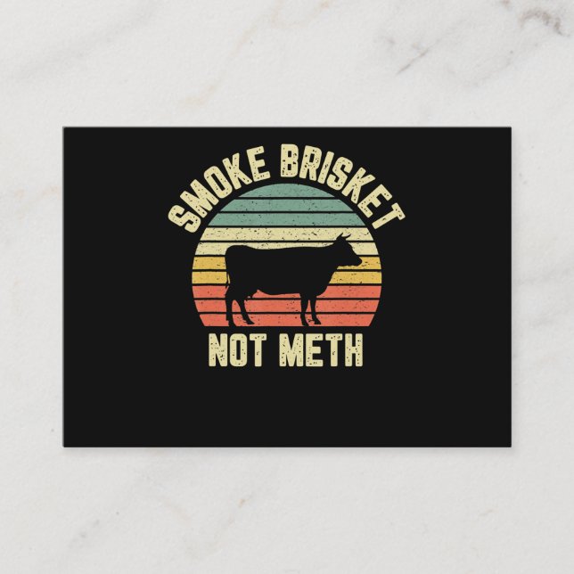 Cartão De Visita Churrasco Engraçado Fumar Brisket Não Novelty Gril (Frente)