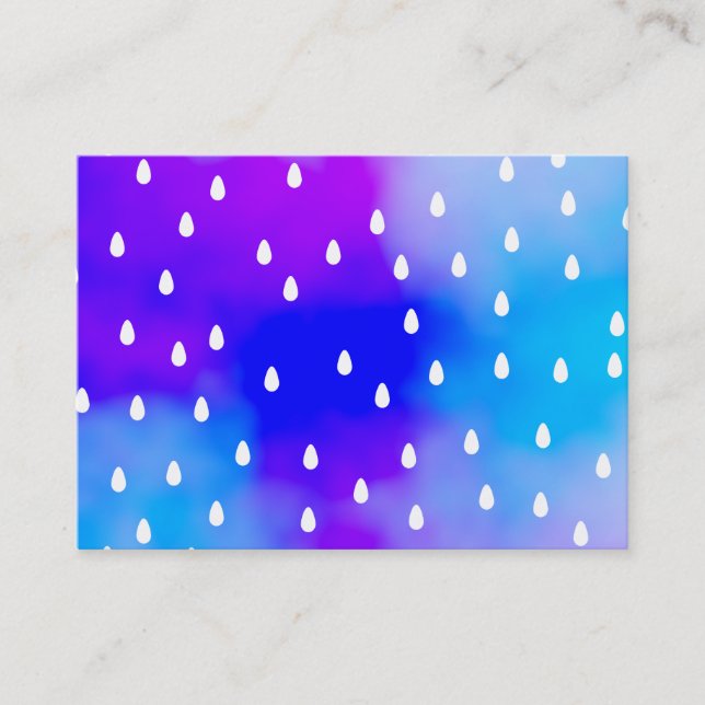 Cartão De Visita Chuva com o céu nebuloso azul e roxo (Frente)