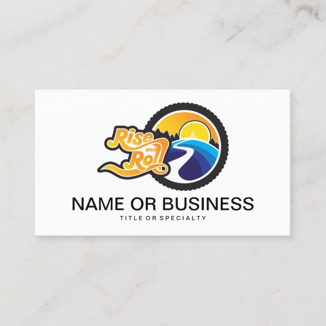 Cartão De Visita ciclista ascendente e rolo (Frente)