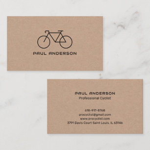 Cartão De Visita Ciclista Profissional Kraft Rústico Personalizado