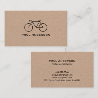 Cartão De Visita Ciclista Profissional Kraft Rústico Personalizado