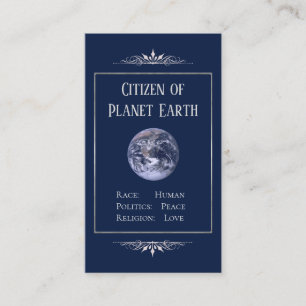 Cartão De Visita Cidadão da terra do planeta