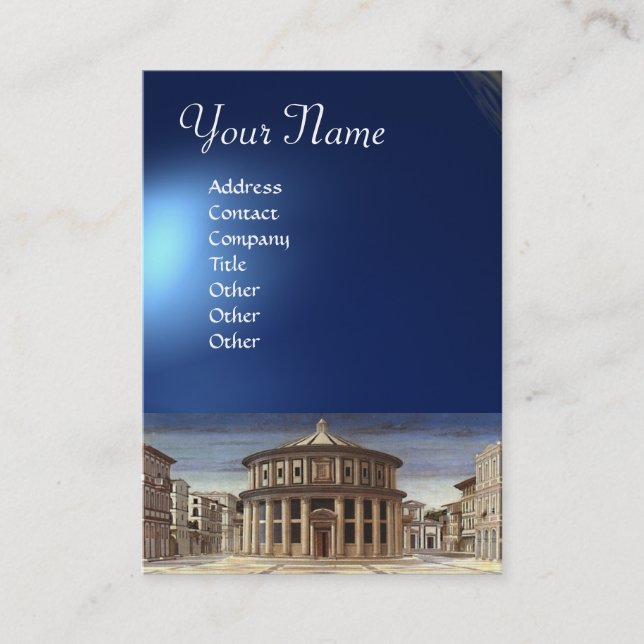 Cartão De Visita CIDADE IDEAL, safira azul brilhante (Frente)