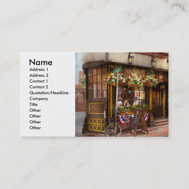 Cartão De Visita Cidade - MÃES de Boston - O Dragão Verde (Frente)