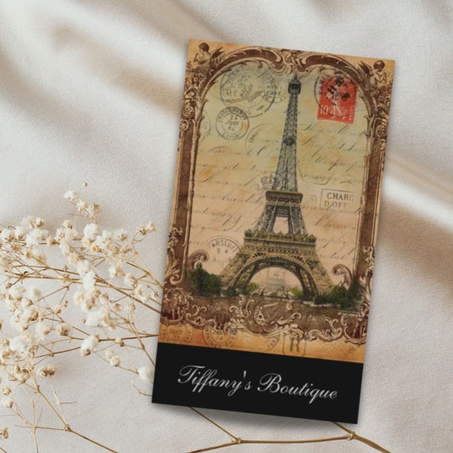 Cartão De Visita cidade moderna francesa paris eiffel torre (french country modern vintage paris eiffel tower business card)
