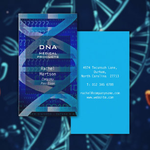 Cartão De Visita Ciência Médica DNA Azul Moderna