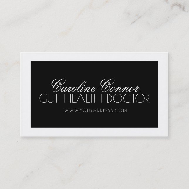 Cartão De Visita Cientista da Microbiota em Pesquisa Branca Negra (Frente)