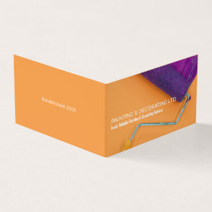 Cartão De Visita Cilindro de pintura roxa, Pintor e Decorador Foto