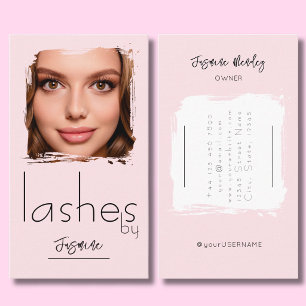 Cartão De Visita Cílios Blush Rosa Profissional Foto Elegante Chic