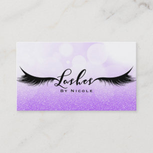 Cartão De Visita Cílios Glamour Roxo Brilho Maquiagem de Cílios