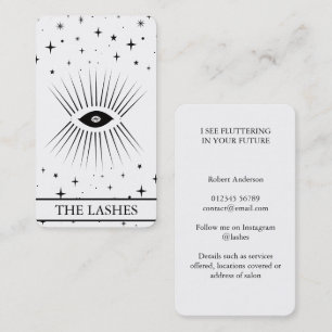 Cartão De Visita Cílios Modernos Tarot Olho Celestial Preto