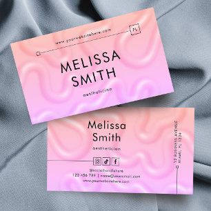Cartão De Visita Cílios Rosa Neon Tendência Spa Salão de Beleza