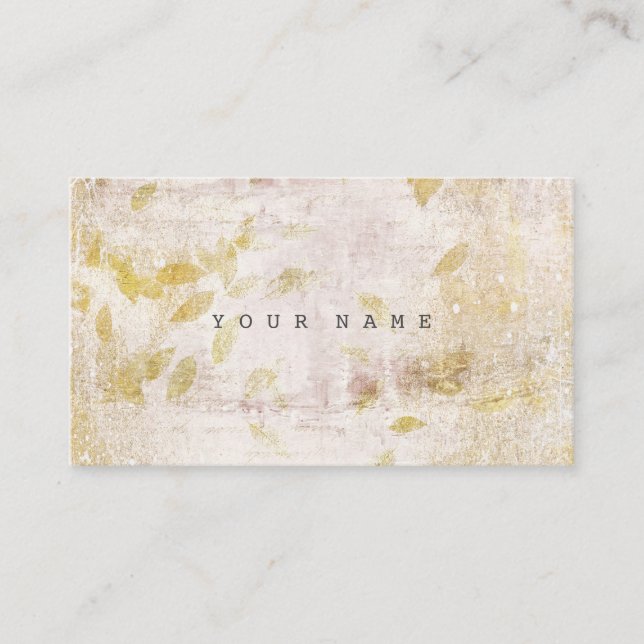 Cartão De Visita Cimento Dourado de outono de Folha de Folhas Grung (Frente)