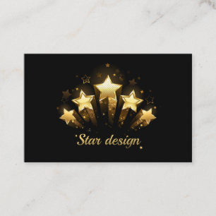 Cartão De Visita Cinco estrelas douradas a preto