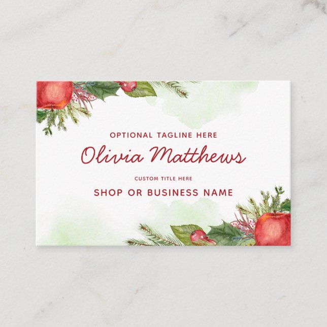 Cartão De Visita Cinnamon Apple Fall or Winter Holiday Seasonal (Frente)