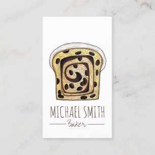 Cartão De Visita Cinnamon Raisin Bread Bakery Breadmaking