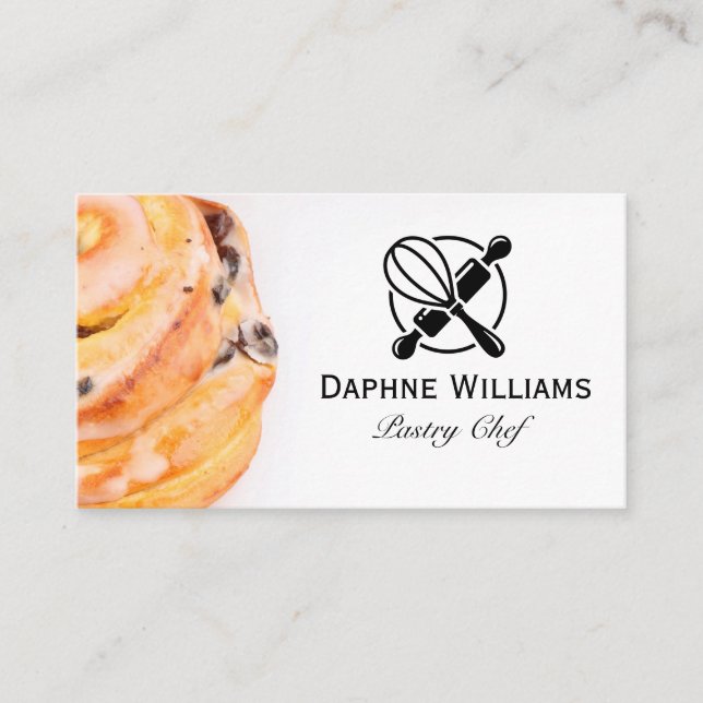 Cartão De Visita Cinnamon Roll | Baking Tools (Frente)