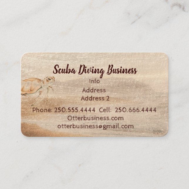 Cartão De Visita Cinto-d-água, exceto Scuba, mergulho ou mar oceâni (Frente)