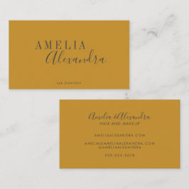 Cartão De Visita Cinza Amarela Personalizada de Boho de Script Mode