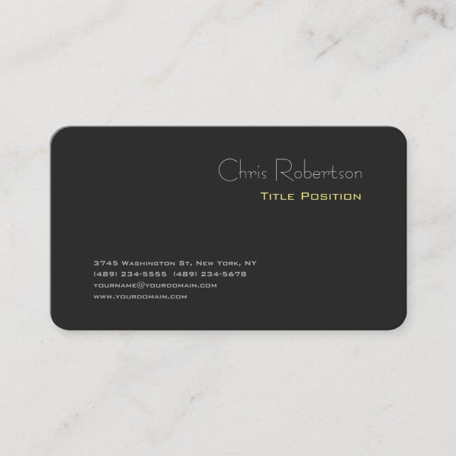 Cartão De Visita Cinza Atrativa Amarelo Sharp (Frente)