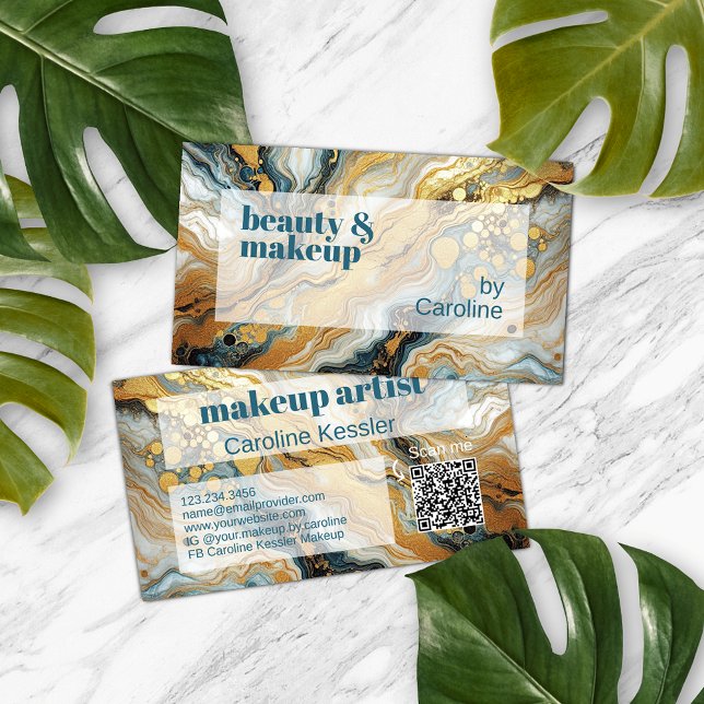 Cartão De Visita Cinza Azul Negro Azul-Azul-Dourado Padrão de Arte  (Criador carregado)