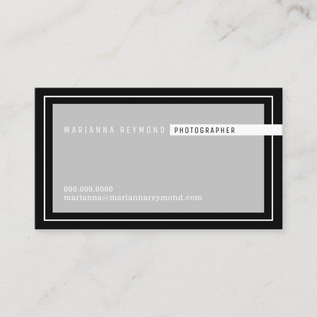 Cartão De Visita cinza/básico negro, fotógrafo (Frente)