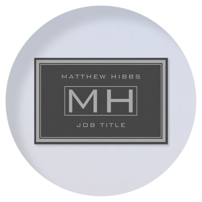 Cartão De Visita Cinza bonito e profissional de Cinzas escuras (inf (Criador carregado)