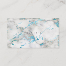 Cartão De Visita Cinza branca Turquesa Azul Mármaco Vip