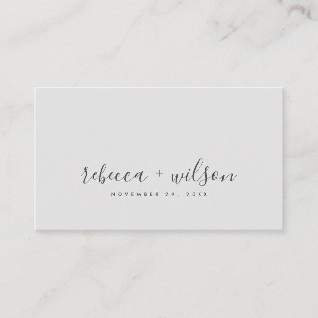 CARTÃO DE VISITA CINZA CLEAN CLEAN CLEAN LIGHT CASAMENTO MINIMAL OB (Frente)