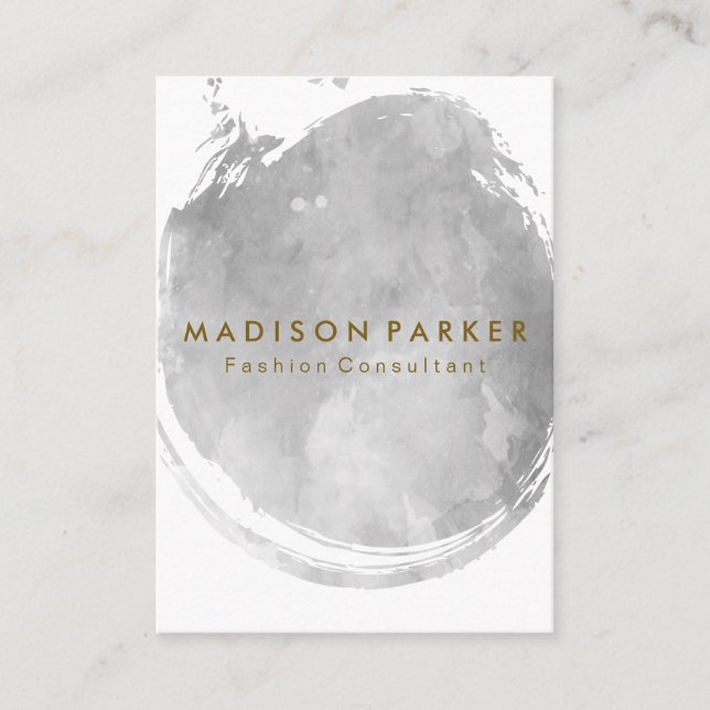 Cartão De Visita Cinza Contemporânea Molho Bruto (Frente)