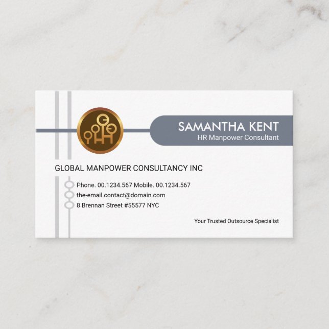 Cartão De Visita Cinza Criativa de na moda (Frente)