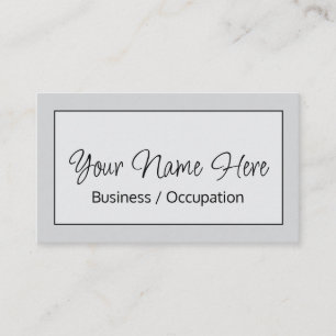 Cartão De Visita Cinza de caligrafia elegante moderna