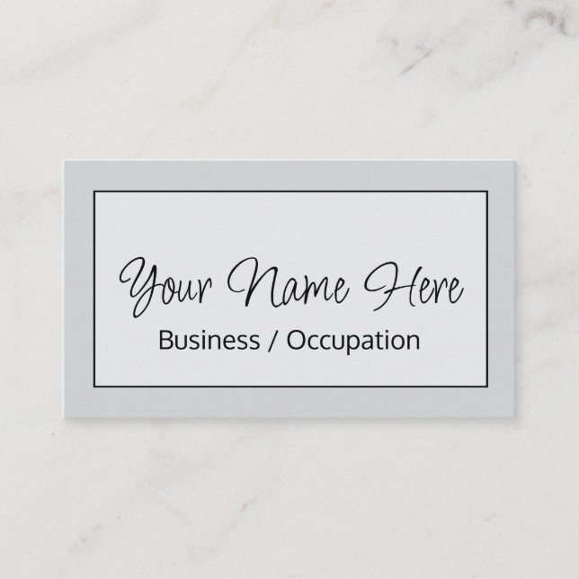 Cartão De Visita Cinza de caligrafia elegante moderna (Frente)