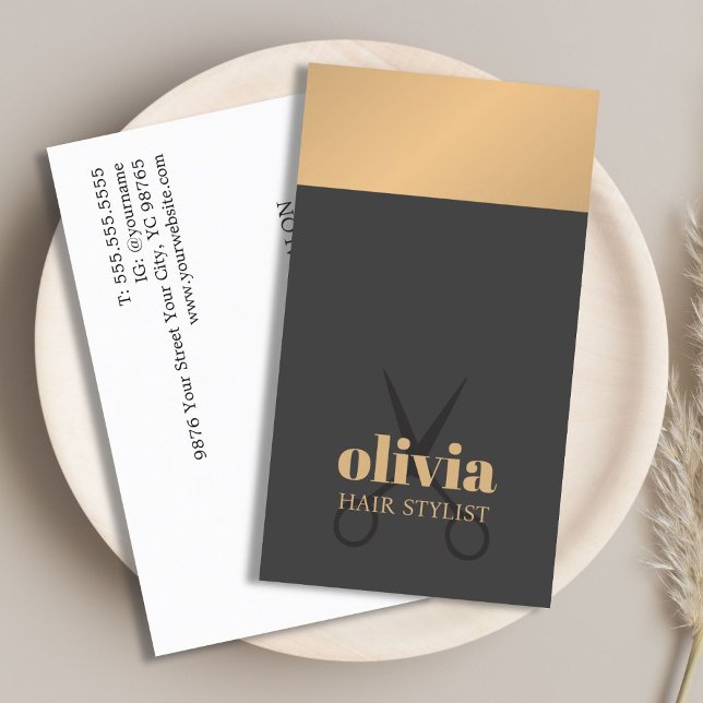 Cartão De Visita Cinza de Cobre Moderna (Criador carregado)