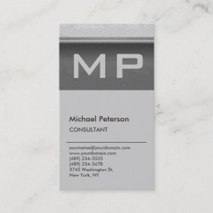 Cartão De Visita Cinza de Efeito de Parede Vertical
