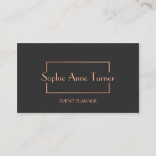 Cartão De Visita Cinza de Luxo Dourada de Frame Escuro de Frame