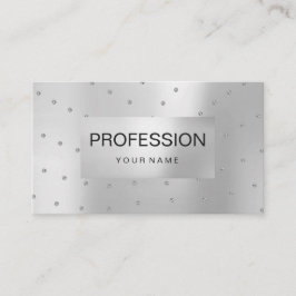 Cartão De Visita Cinza de prata Cristais Metálicos Abstrato Swarovs