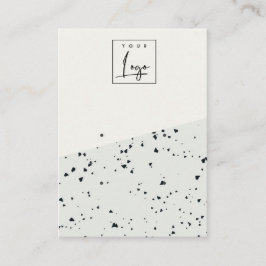 Cartão De Visita Cinza de Textura Terrazzo Negro Textura 2 Estreita