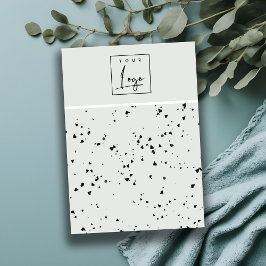 Cartão De Visita Cinza de Textura Terrazzo Negro Textura 2 Estreita