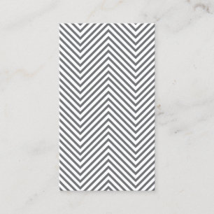 Cartão De Visita Cinza de Trendy & Hip/Padrão de Chevron Branco