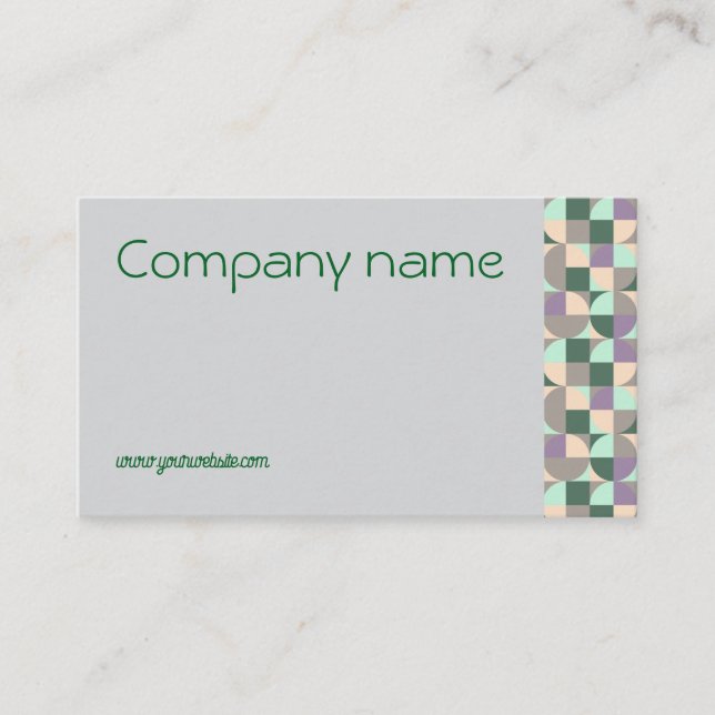 Cartão De Visita Cinza de turquesa verde triangular QR (Frente)