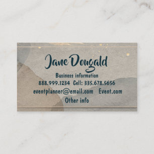 Cartão De Visita Cinza Dourada de água, profissão simples e formal