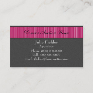 Cartão de visita, Cinza e rosa com faixas polidas