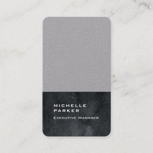 Cartão De Visita Cinza elegante e vertical, preto