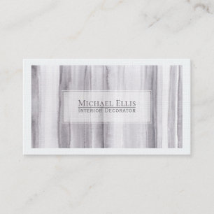 Cartão De Visita Cinza Elegante, Striped Watercolor