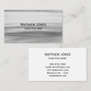 Cartão De Visita Cinza Elegante Watercolor Winter Boho